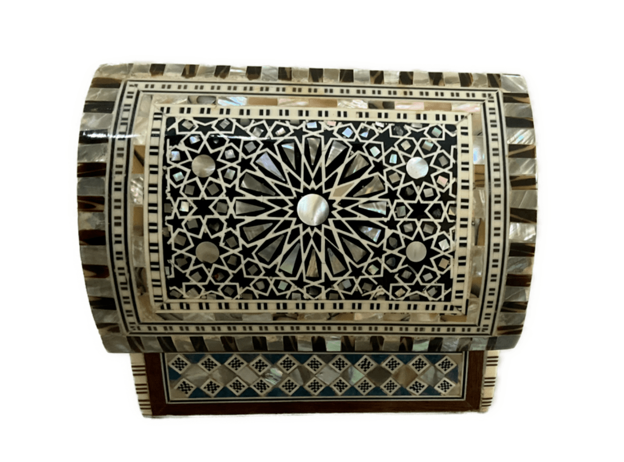 Handmade Wooden Jewelry Box Wood Trinket Storage Wood Box Mother of Pearl Inlay - Laila Hand Made Gifts