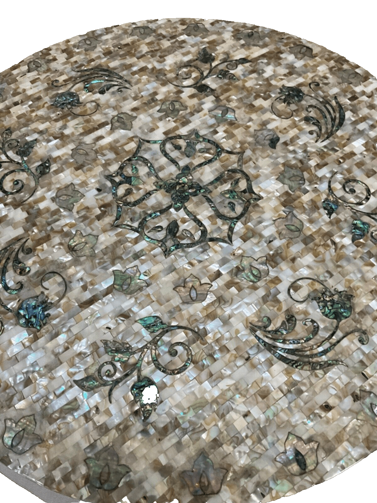 Handmade Wooden End Table Carving Wood Table Home Decor Mother of Pearl Inlay - Laila Hand Made Gifts