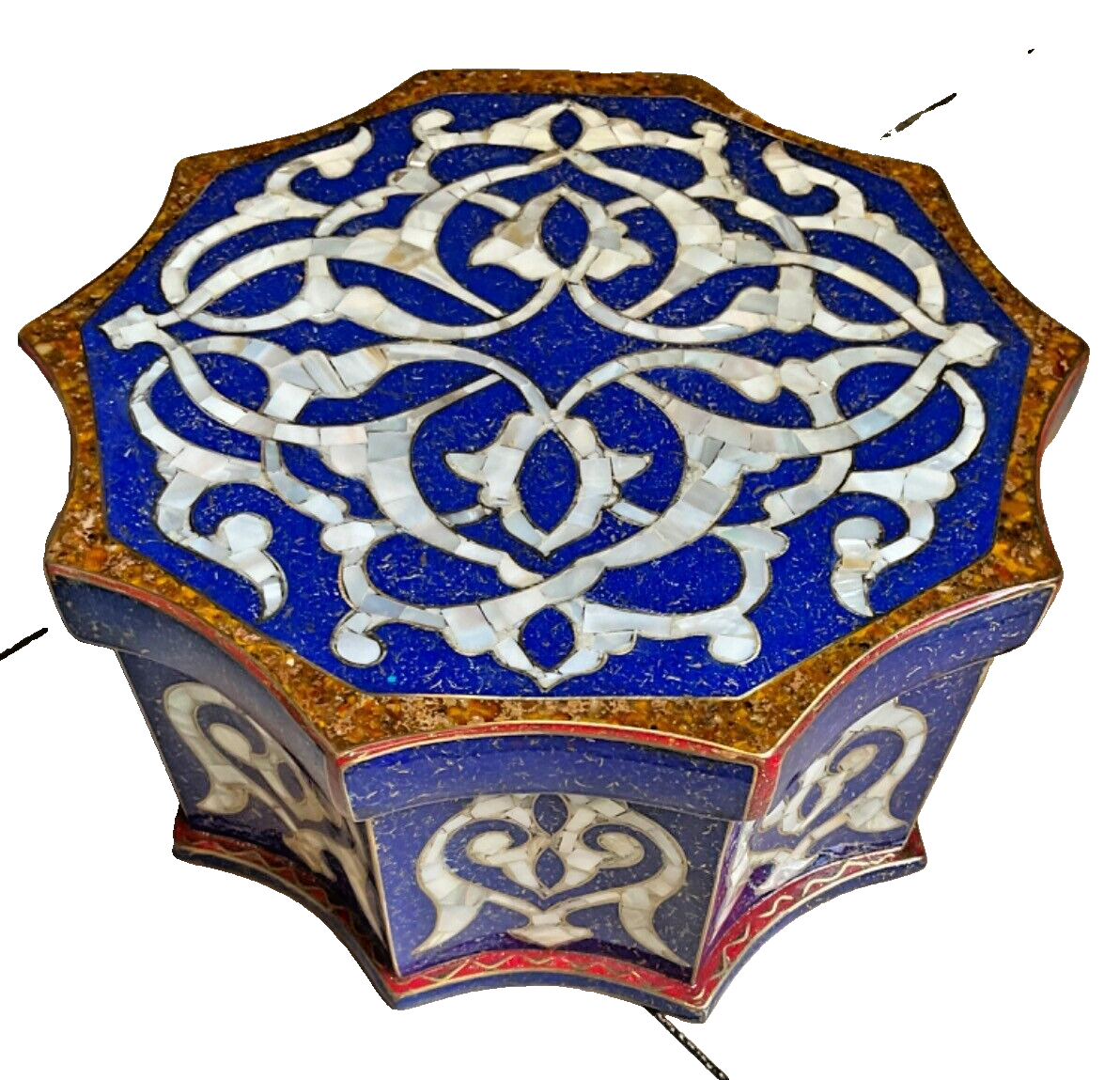 Handmade Wooden Jewelry Box Wood Trinket Storage Wood Box Mother of Pearl Inlay - Laila Hand Made Gifts