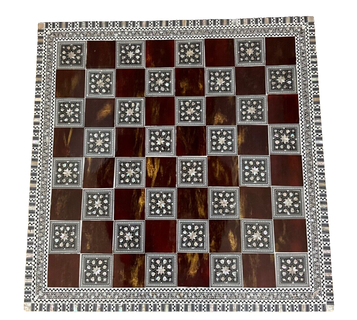 Handmade Wooden Chess Board Wood Chess Board Game Board Mother of Pearl Inlay