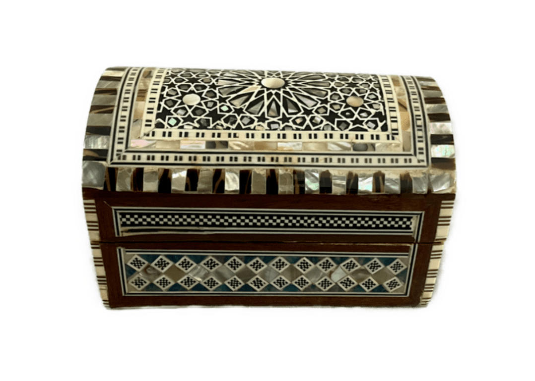 Handmade Wooden Jewelry Box Wood Trinket Storage Wood Box Mother of Pearl Inlay - Laila Hand Made Gifts