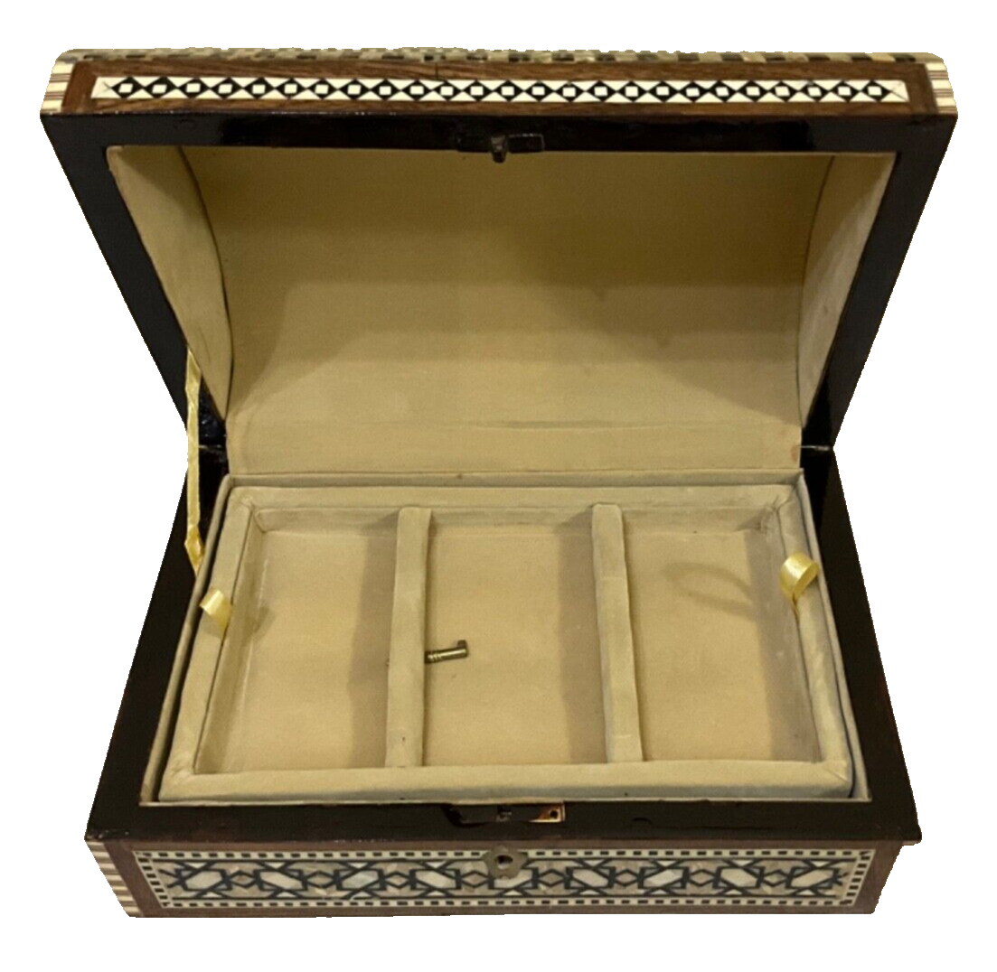 Handmade Wooden Jewelry Box Wood Trinket Storage Wood Box Mother of Pearl Inlay