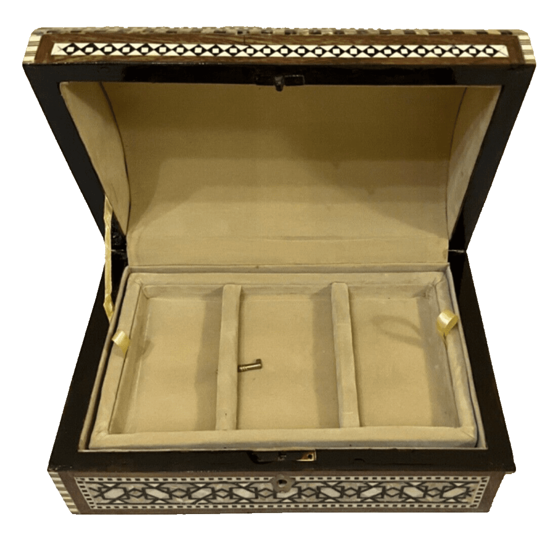 Handmade Wooden Jewelry Box Wood Trinket Storage Wood Box Mother of Pearl Inlay - Laila Hand Made Gifts