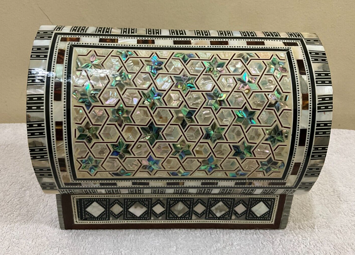 Handmade Wooden Jewelry Box Wood Trinket Storage Wood Box Mother of Pearl Inlay