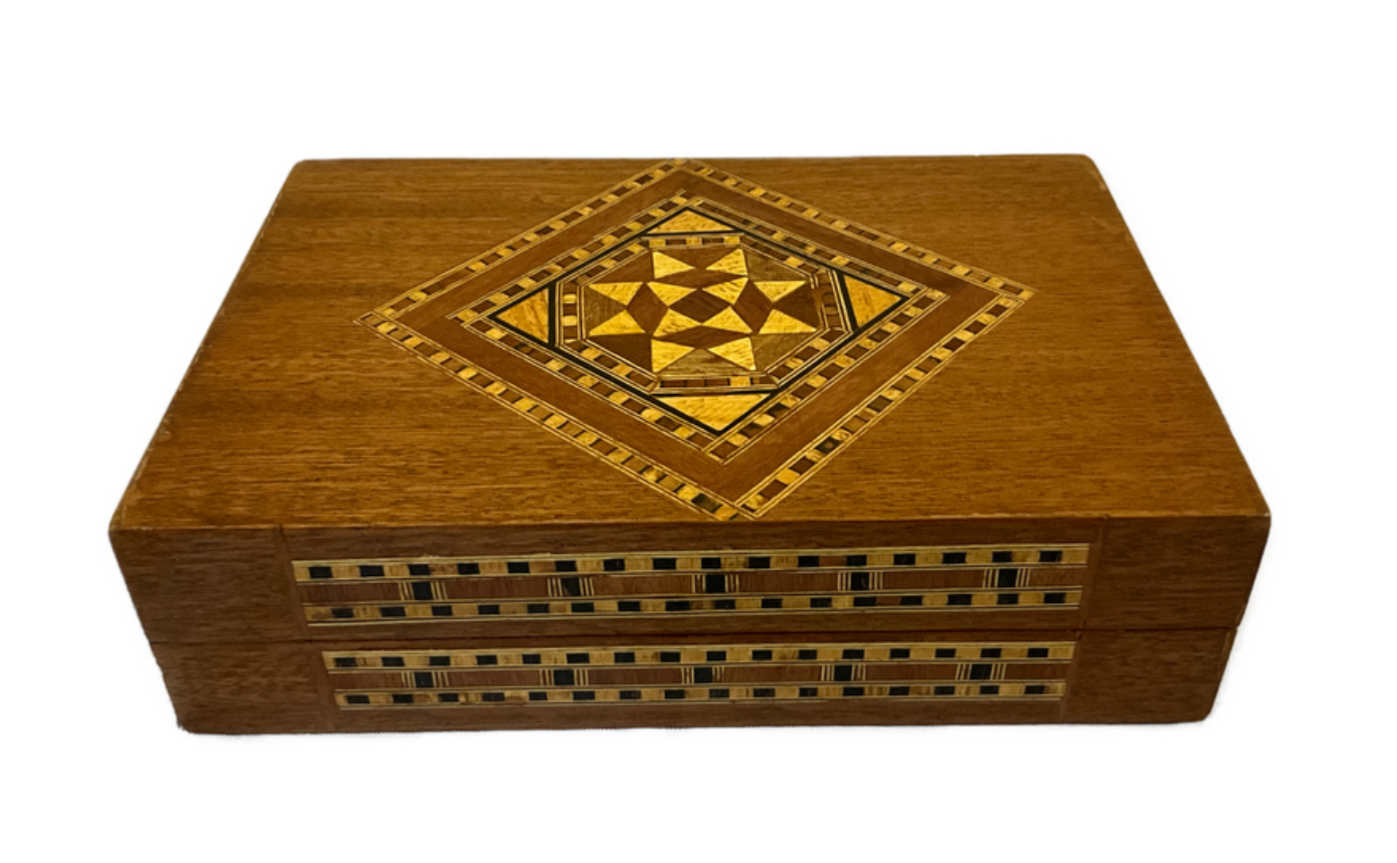 Handmade Wooden Jewelry Box Wood Trinket Storage Wood Box Marquetry Mosaic Inlay