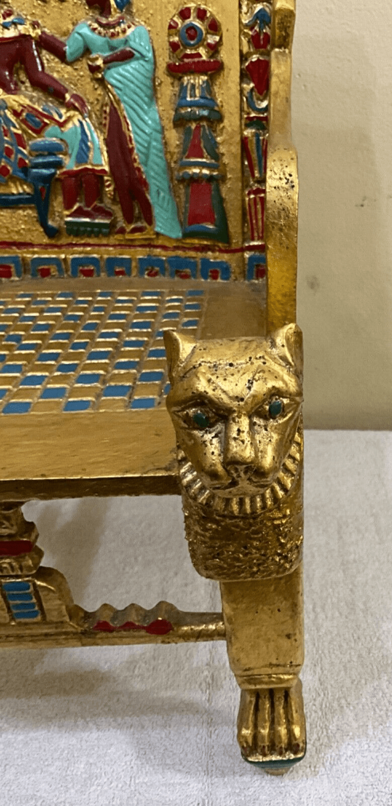 Mini King Tut Throne Replica – Handmade Egyptian Collectible Figurine Chair Decor - Laila Hand Made Gifts