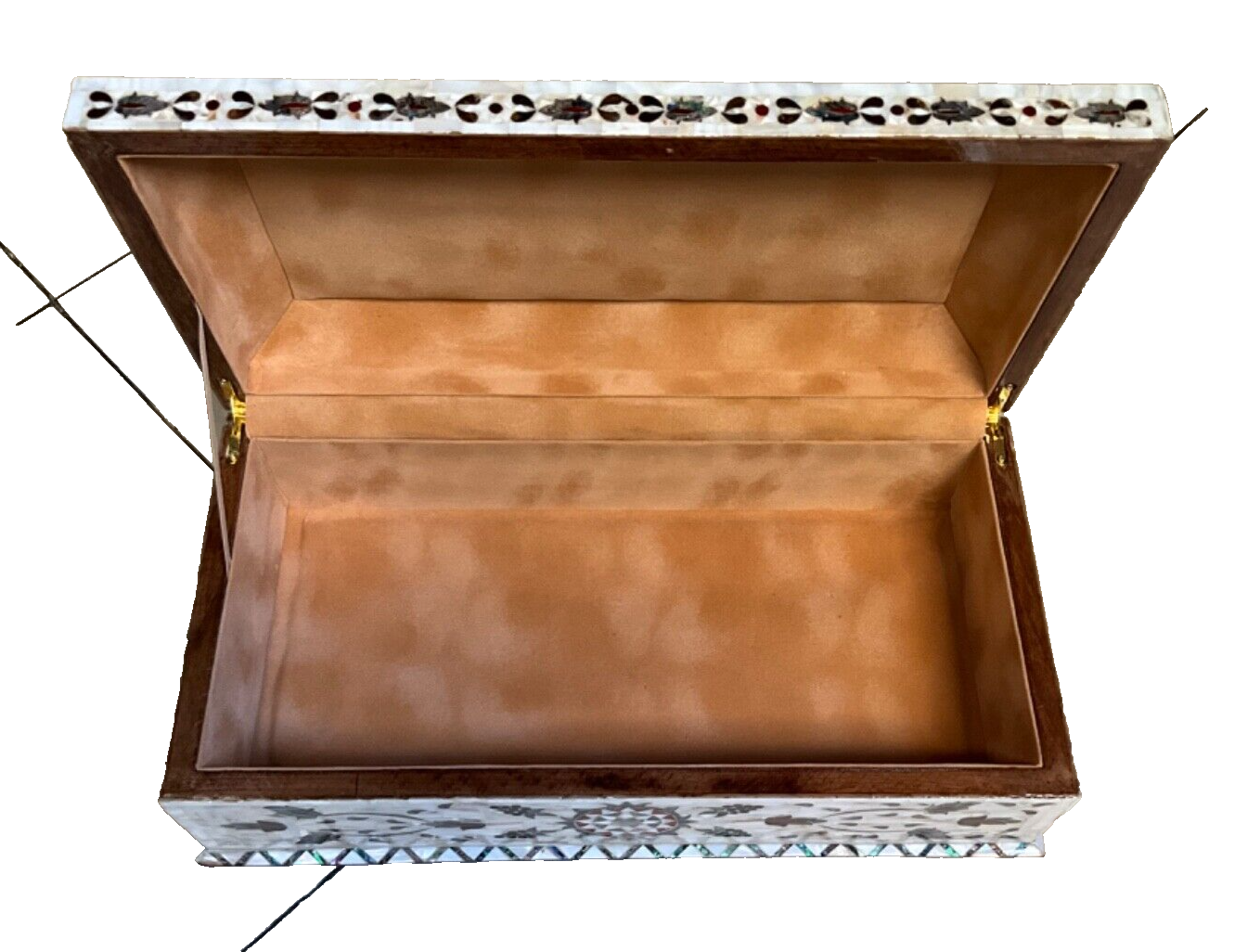 Handmade Wooden Jewelry Box Wood Trinket Storage Wood Box Mother of Pearl Inlay