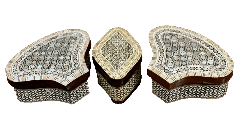 Handmade Wooden Jewelry Box Wood Trinket Storage Wood Box Mother of Pearl Inlay - Laila Hand Made Gifts