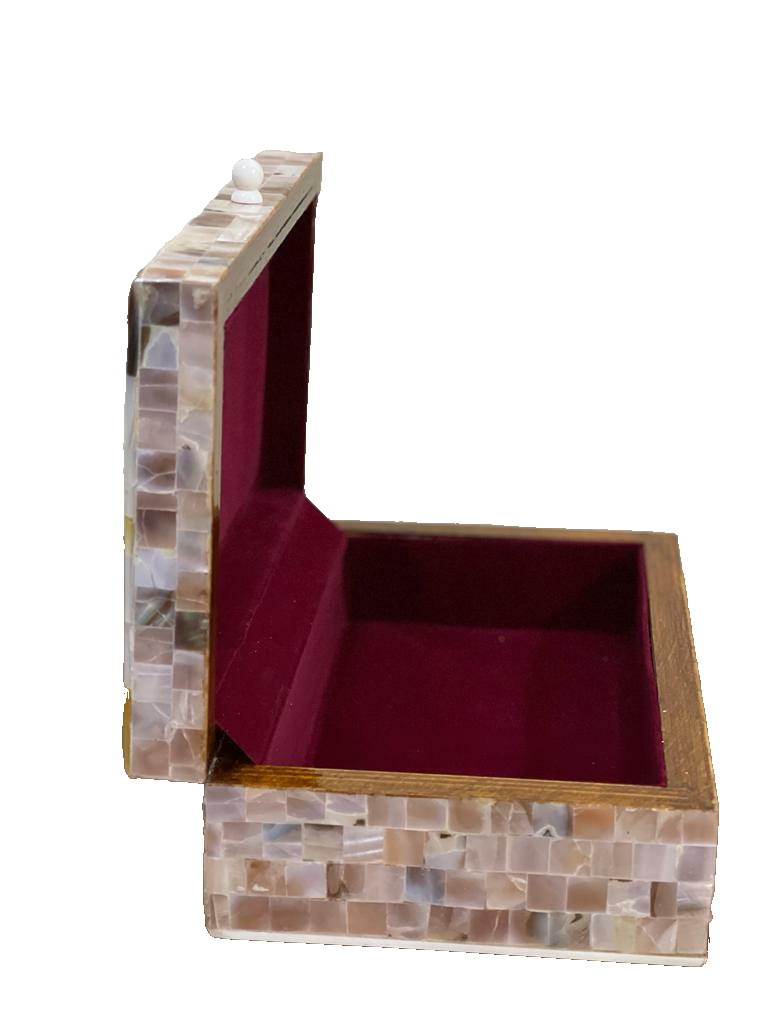Handmade Wooden Jewelry Box Wood Trinket Storage Wood Box Mother of Pearl Inlay