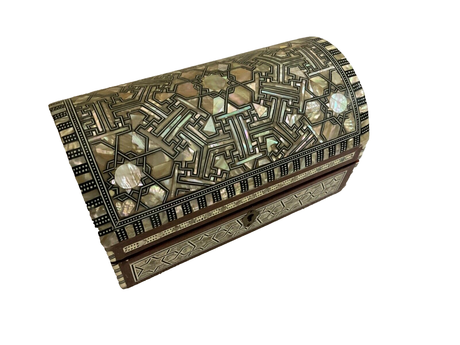 Handmade Wooden Jewelry Box Wood Trinket Storage Wood Box Mother of Pearl Inlay