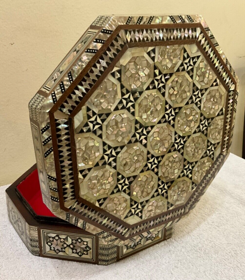 Handmade Wooden Jewelry Box Wood Trinket Storage Wood Box Mother of Pearl Inlay