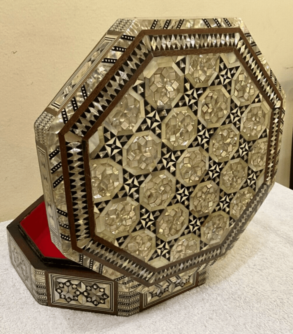 Handmade Wooden Jewelry Box Wood Trinket Storage Wood Box Mother of Pearl Inlay - Laila Hand Made Gifts