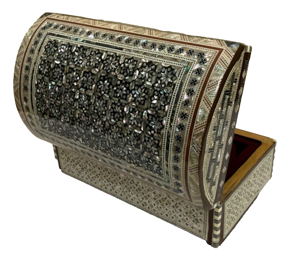 Handmade Wooden Jewelry Box Wood Trinket Storage Wood Box Mother of Pearl Inlay