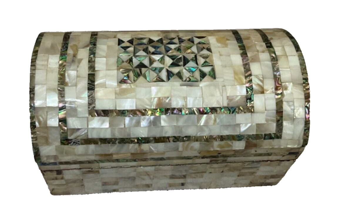 Handmade Wooden Jewelry Box Wood Trinket Storage Wood Box Mother of Pearl Inlay