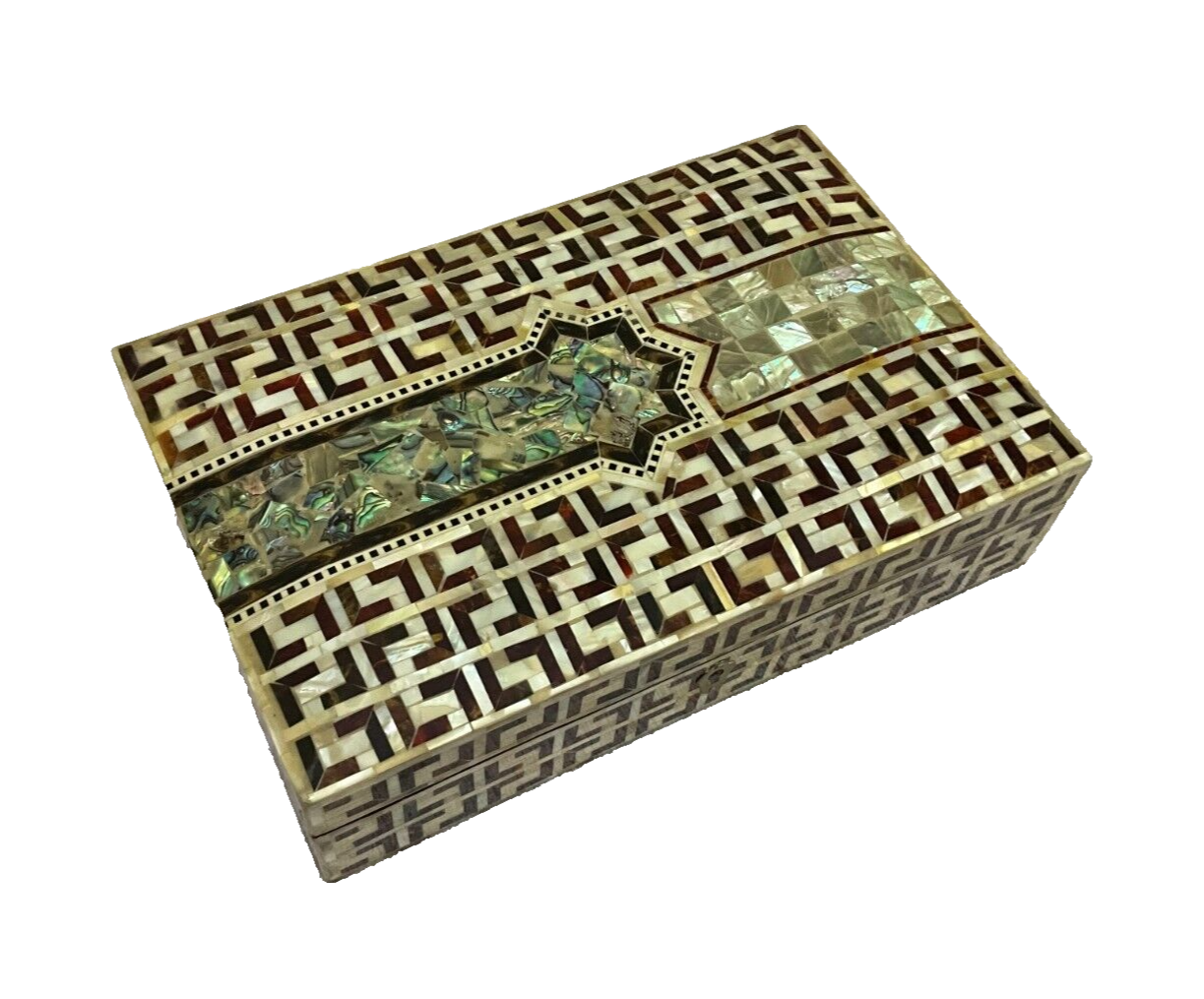 Handmade Wooden Jewelry Box Wood Trinket Storage Wood Box Mother of Pearl Inlay