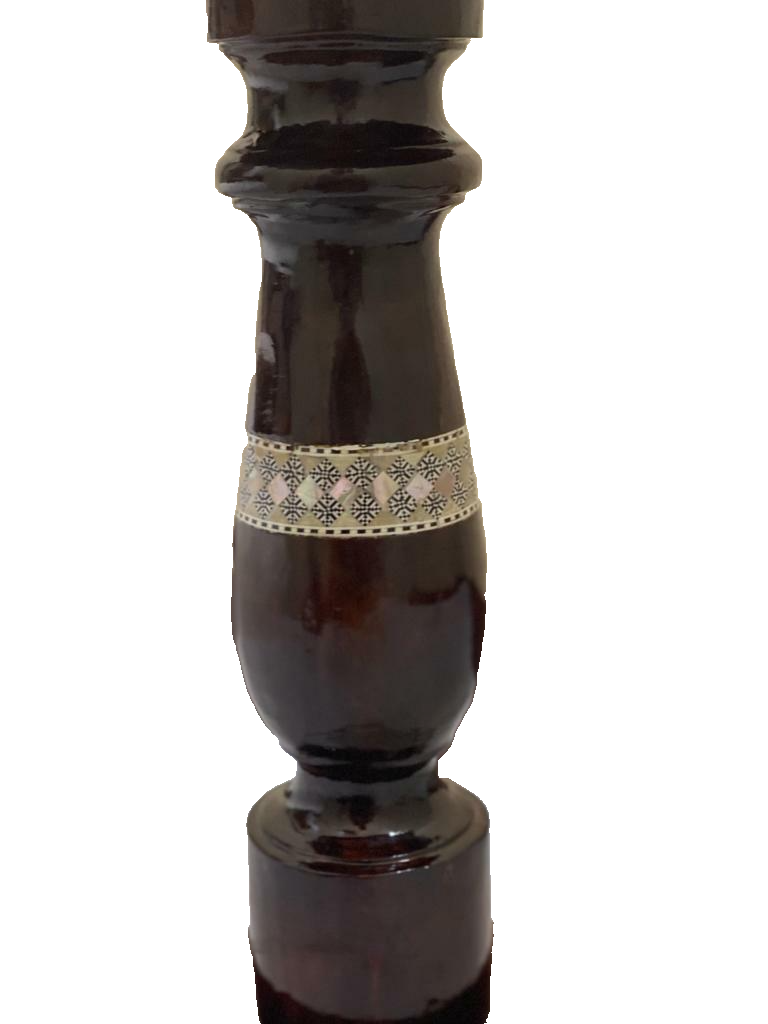 Handmade Wooden End Table Carving Wood Table Home Decor Mother of Pearl Inlay