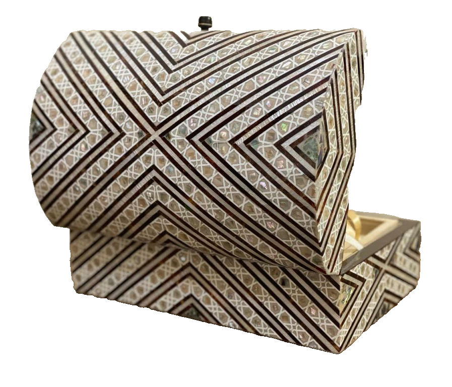 Handmade Wooden Jewelry Box Wood Trinket Storage Wood Box Mother of Pearl Inlay