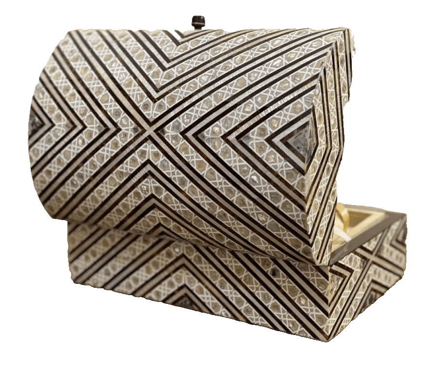 Handmade Wooden Jewelry Box Wood Trinket Storage Wood Box Mother of Pearl Inlay - Laila Hand Made Gifts