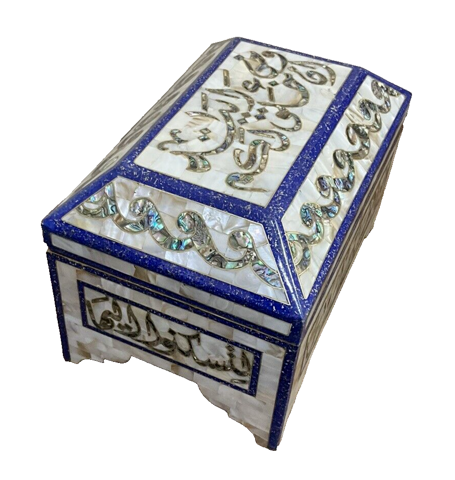 Handmade Wooden Jewelry Box Wood Trinket Storage Wood Box Mother of Pearl Inlay