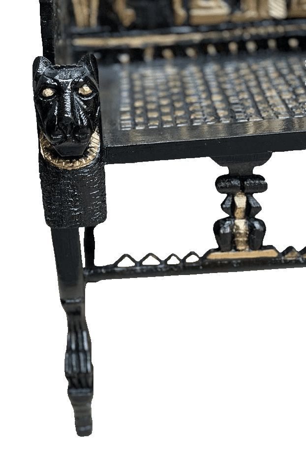 Handmade, Antique Carving Wood Chair, King TUT ANKH AMON, Pharaonic Wood Chair - Laila Hand Made Gifts