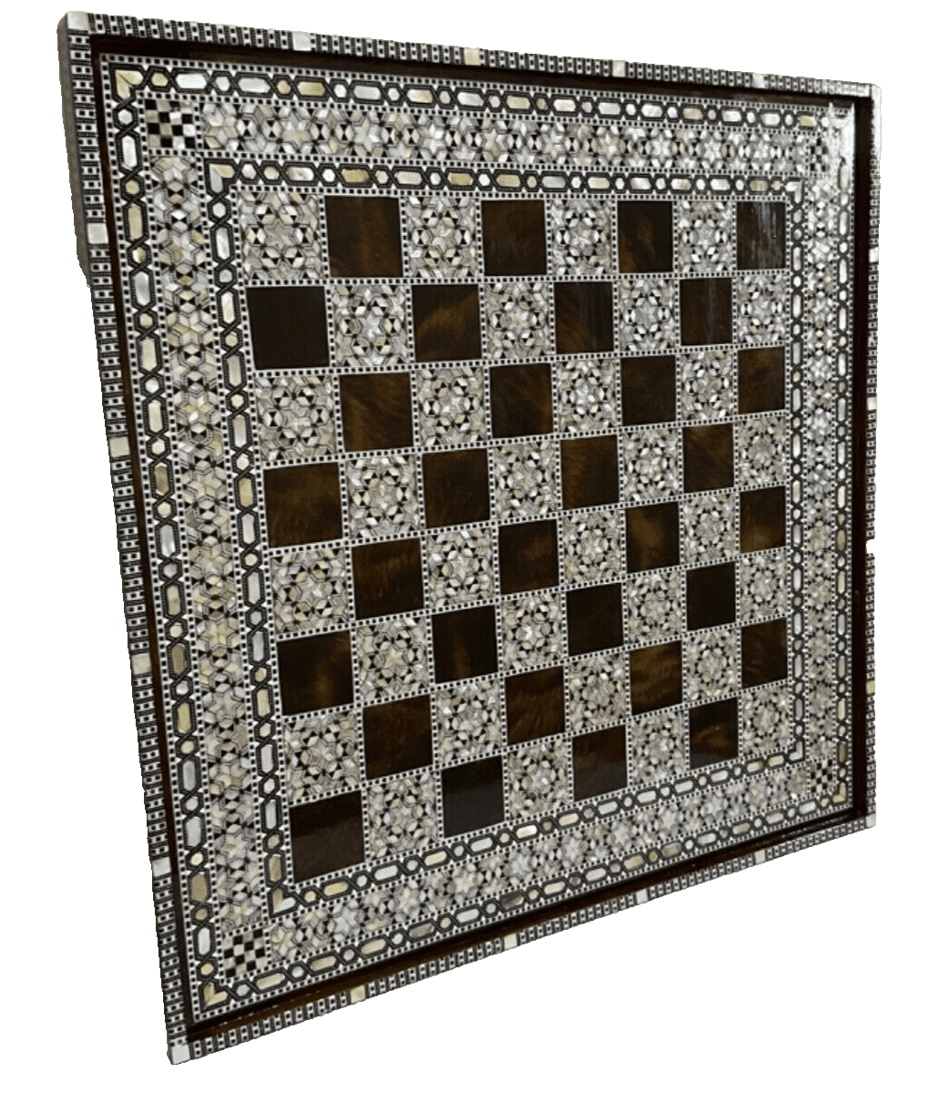 Handmade, Luxury, Wooden Chess Board, Wood Chess Board, Game Board, Inlaid Shell - Laila Hand Made Gifts