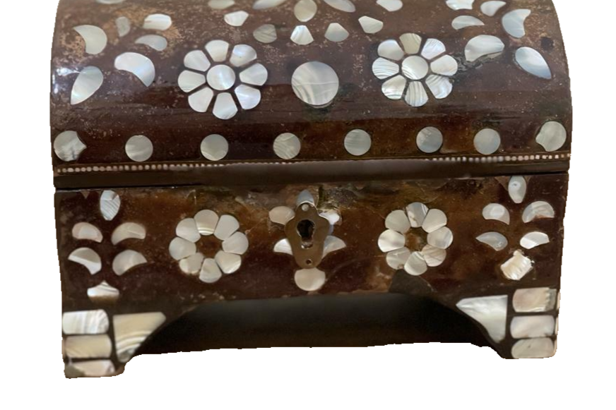 Handmade Wooden Jewelry Box Wood Trinket Storage Wood Box Mother of Pearl Inlay