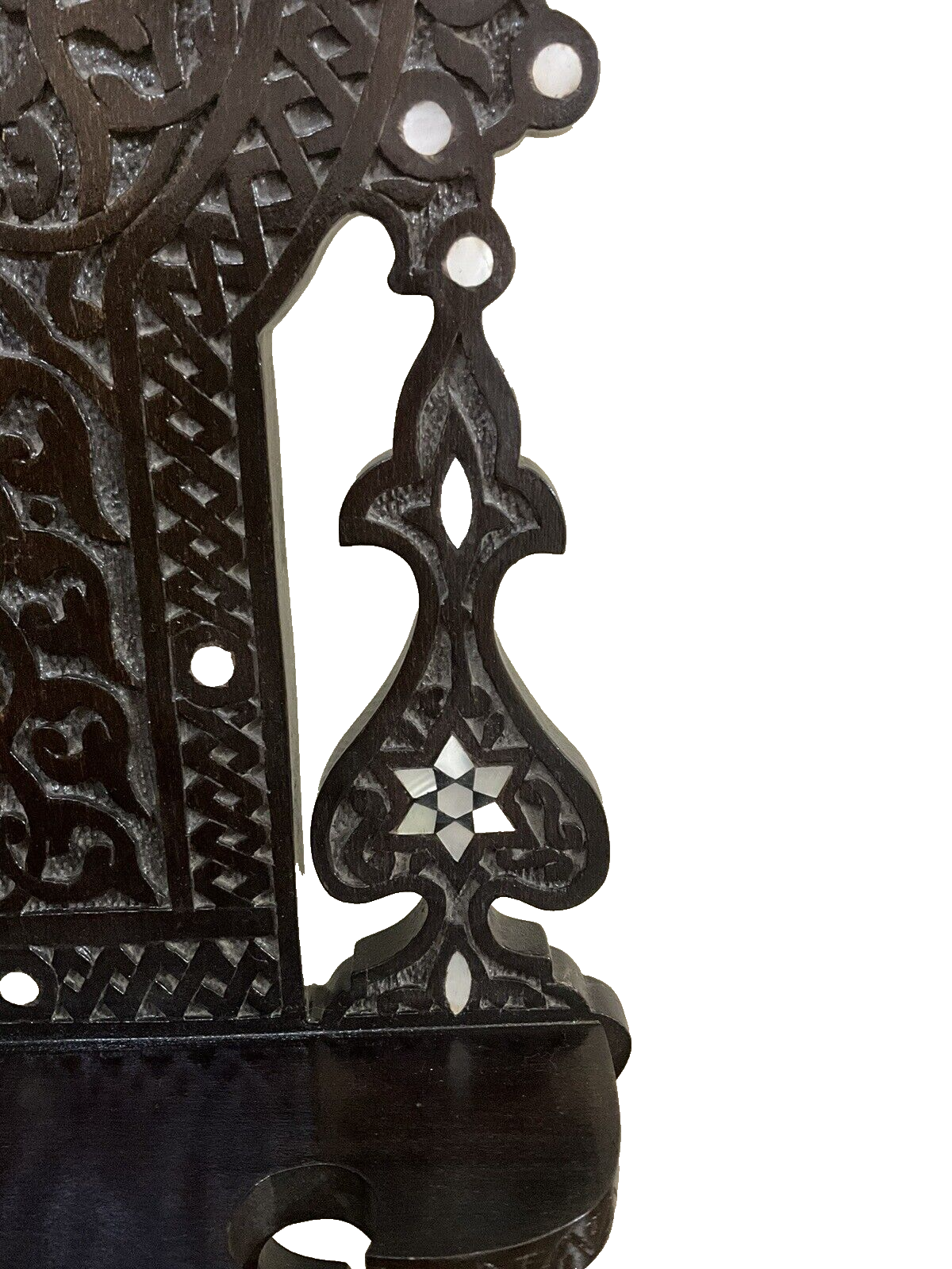 Handmade, Antique Egyptian, Wood Wall Shelf, Handwork Carving wood, Inlaid Shell