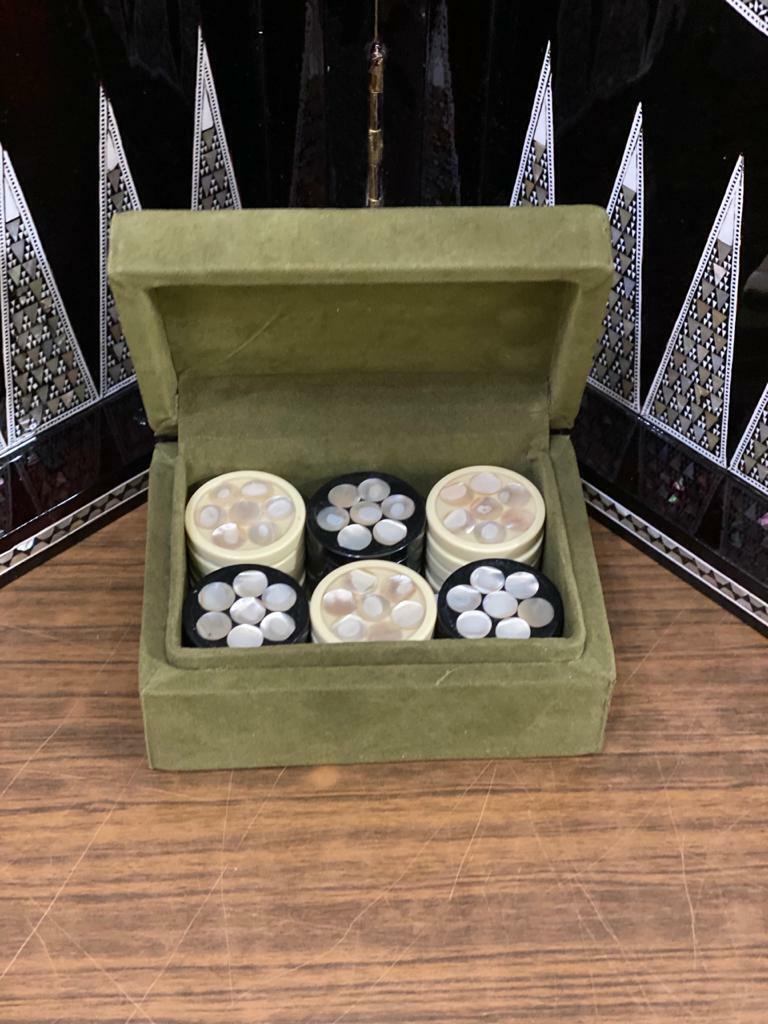 Handmade, Wooden Backgammon Board, Wood Chess Board, Mother of Pearl Inlay (20")