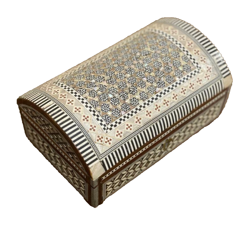 Handmade Wooden Jewelry Box Wood Trinket Storage Wood Box Mother of Pearl Inlay