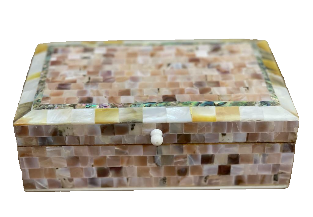 Handmade Wooden Jewelry Box Wood Trinket Storage Wood Box Mother of Pearl Inlay