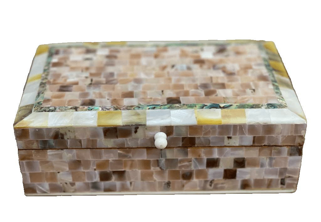 Handmade Wooden Jewelry Box Wood Trinket Storage Wood Box Mother of Pearl Inlay - Laila Hand Made Gifts