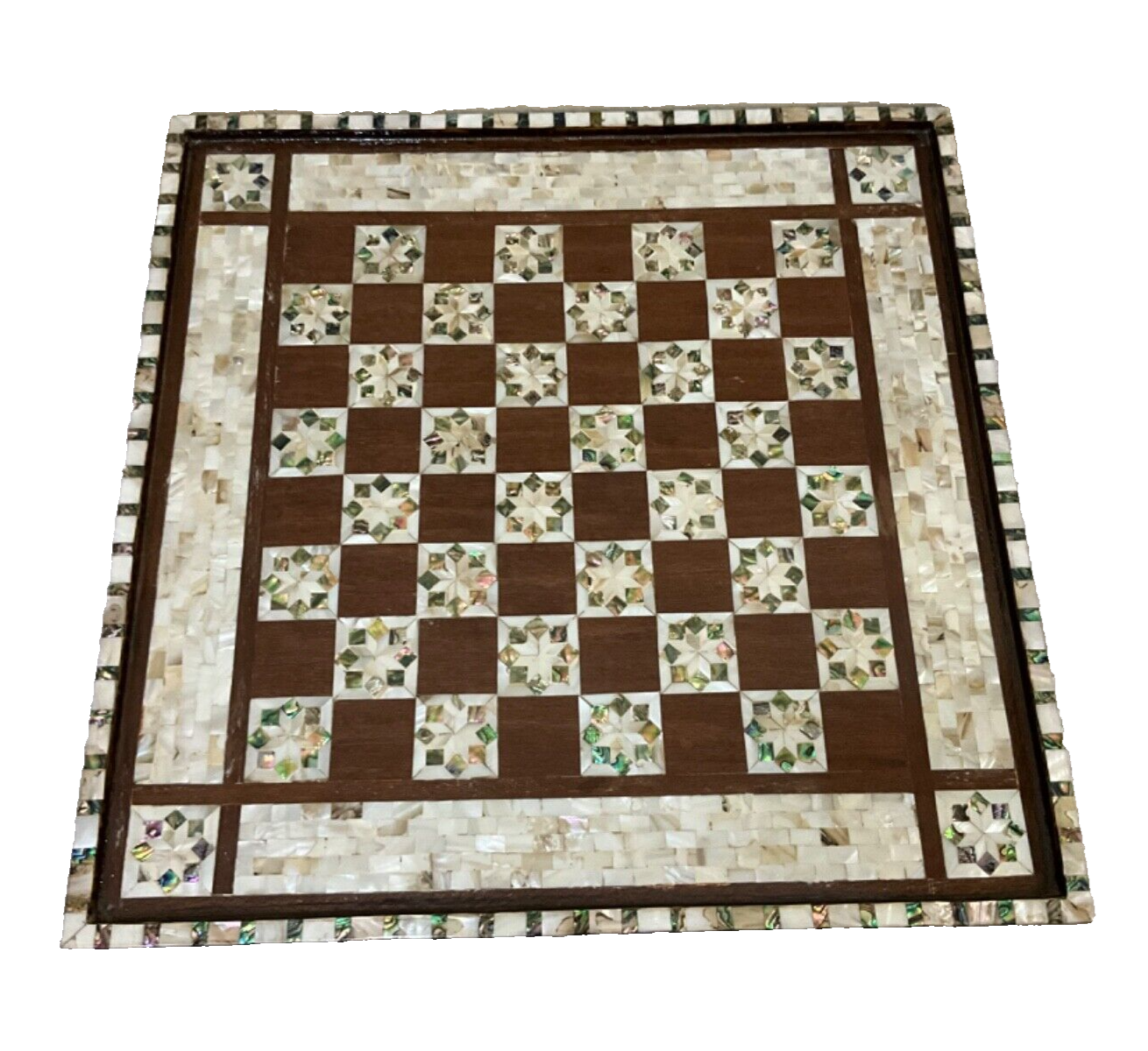 Handmade Wooden Chess Board, Wood Chess Board, Game Board, Mother of Pearl Inlay