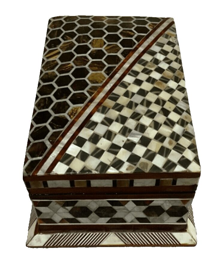 Handmade Wooden Jewelry Box Wood Trinket Storage Wood Box Mother of Pearl Inlay - Laila Hand Made Gifts