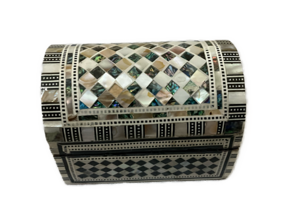 Handmade Wooden Jewelry Box Wood Trinket Storage Wood Box Mother of Pearl Inlay