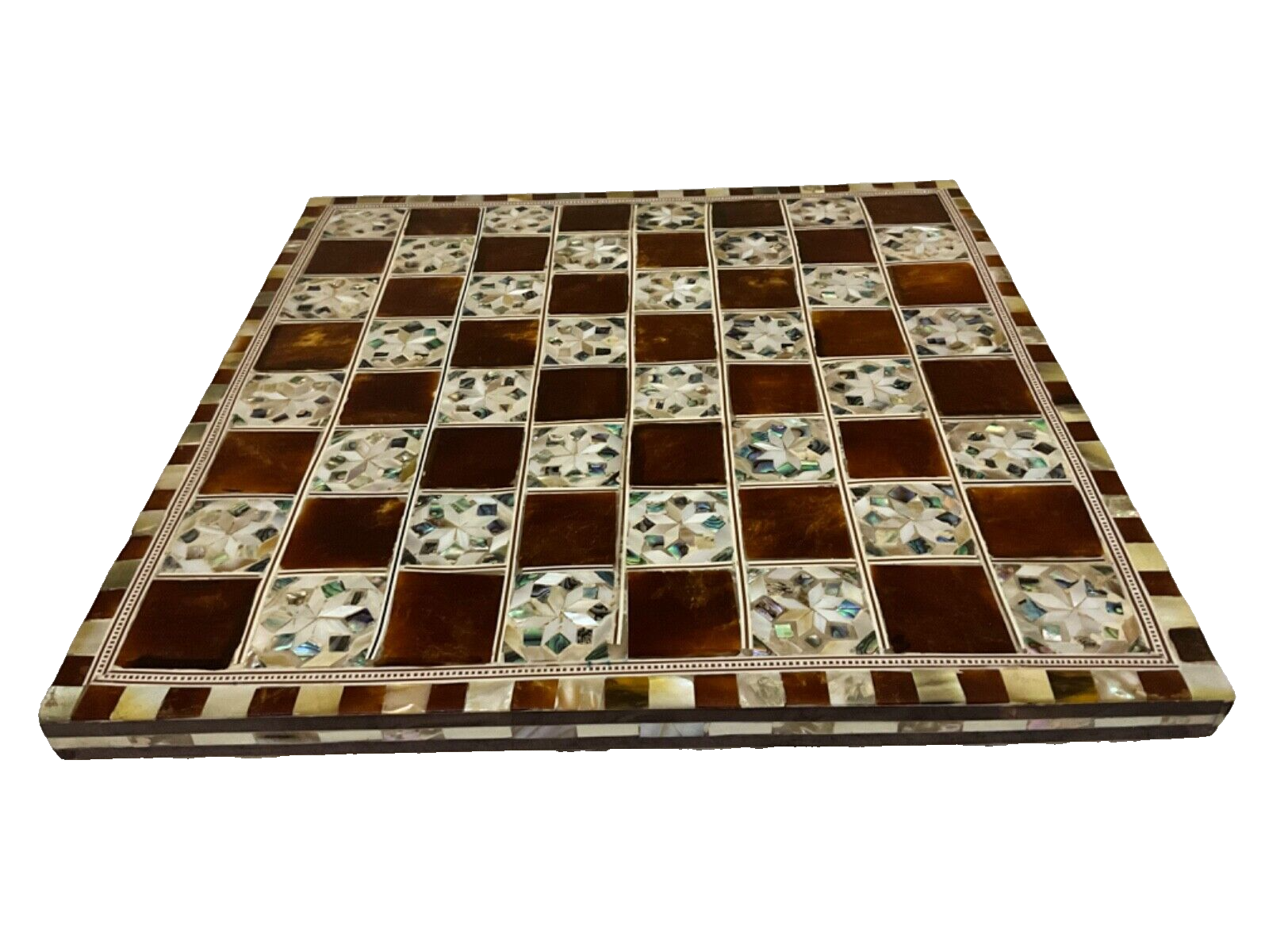 Handmade, Wooden Chess Board, Chess Board, Board Game, Mother of Pearl Inlay 12"