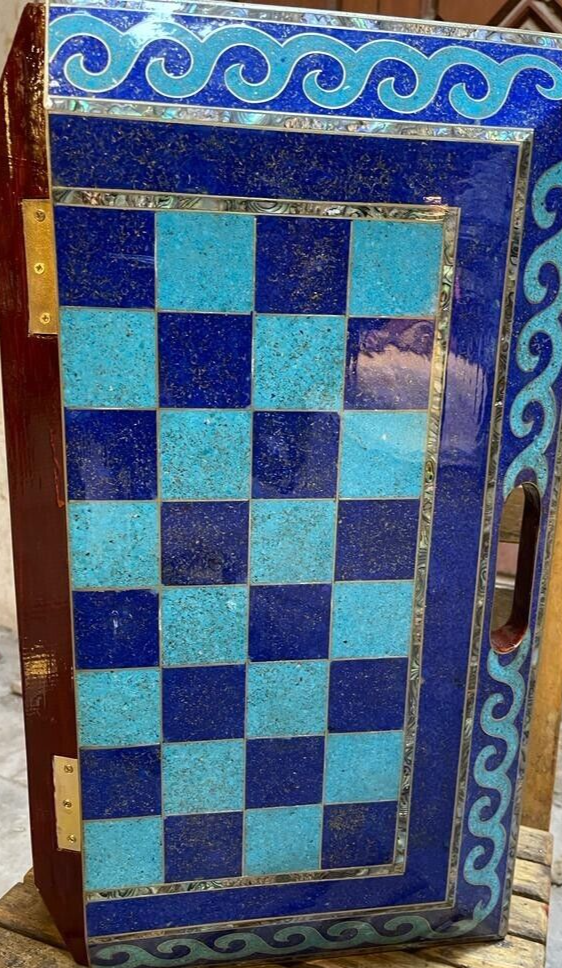 Handmade, Wooden Backgammon Board, Wood Chess Board, Mother of Pearl Inlay 21.6" - Laila Hand Made Gifts