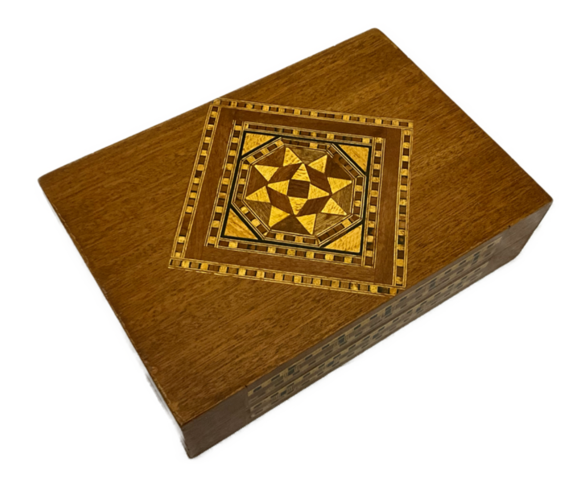Handmade Wooden Jewelry Box Wood Trinket Storage Wood Box Marquetry Mosaic Inlay