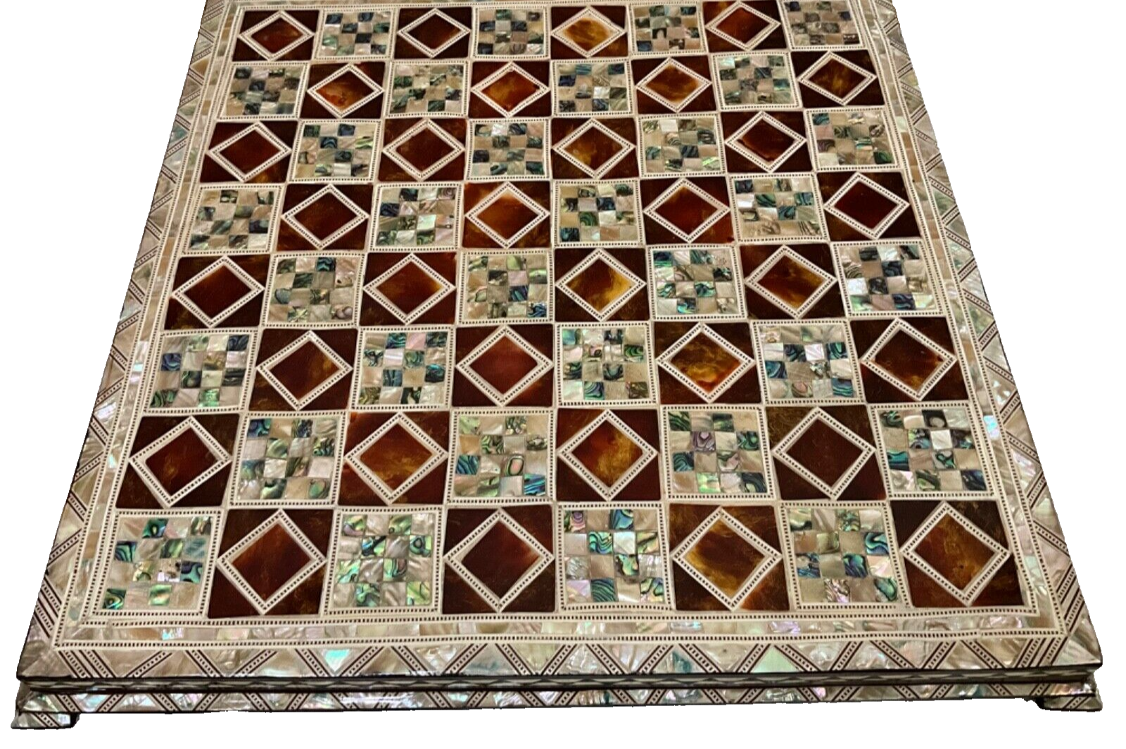 Handmade, Wood Chess Board, Game Board, Unique Board, Mother of Pearl Inlay 17"