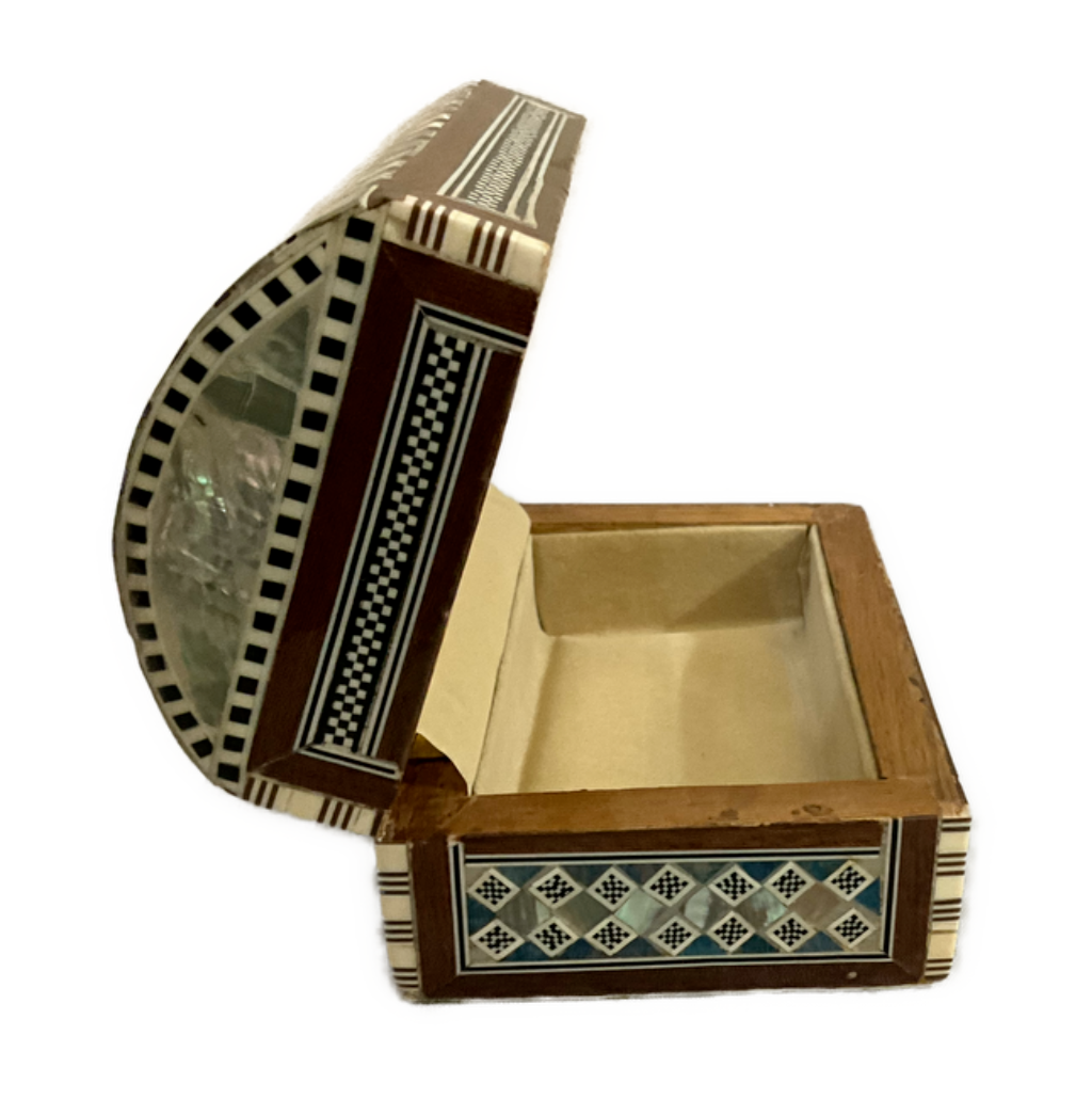 Handmade Wooden Jewelry Box Wood Trinket Storage Wood Box Mother of Pearl Inlay