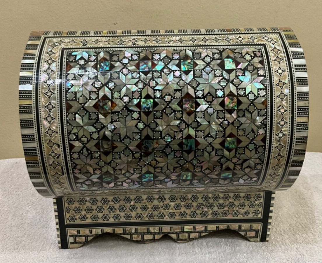 Handmade Wooden Jewelry Box Wood Trinket Storage Wood Box Mother of Pearl Inlay