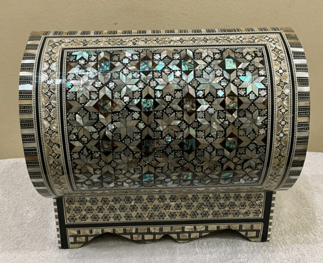 Handmade Wooden Jewelry Box Wood Trinket Storage Wood Box Mother of Pearl Inlay - Laila Hand Made Gifts