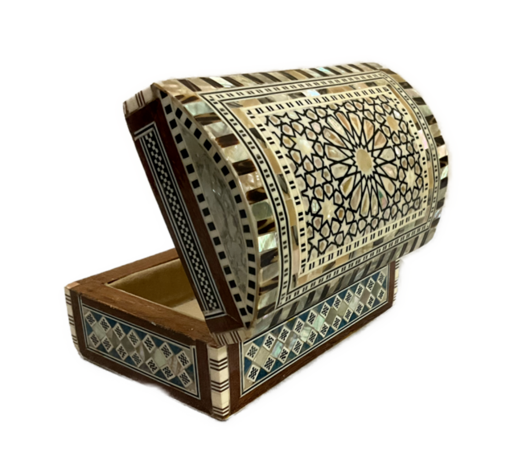 Handmade Wooden Jewelry Box Wood Trinket Storage Wood Box Mother of Pearl Inlay