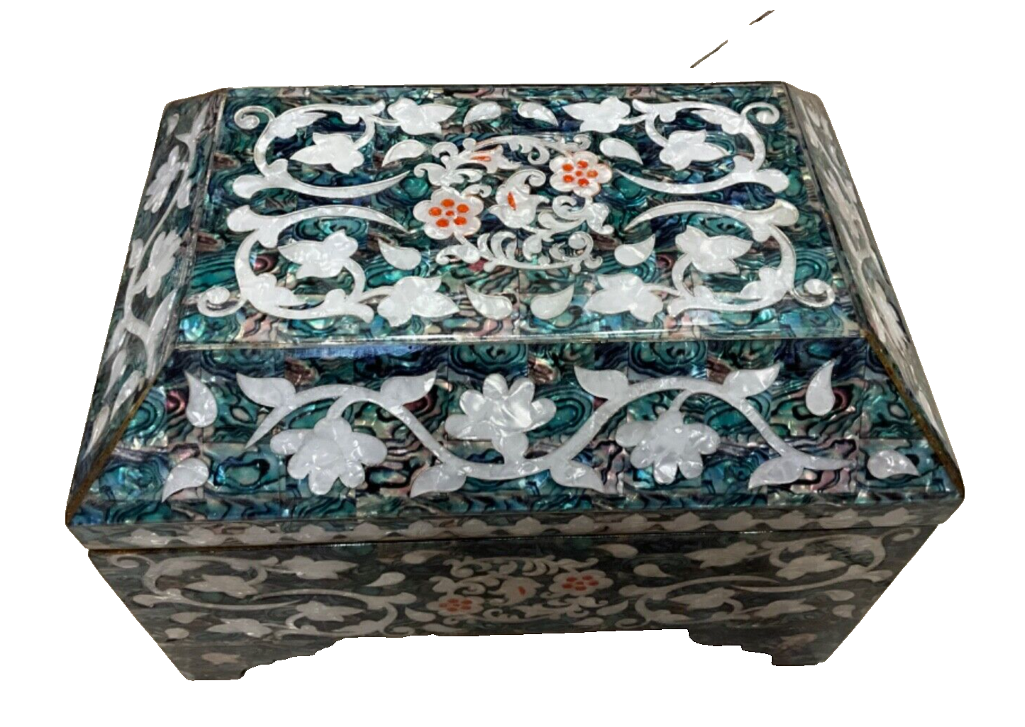 Handmade Wooden Jewelry Box Wood Trinket Storage Wood Box Mother of Pearl Inlay