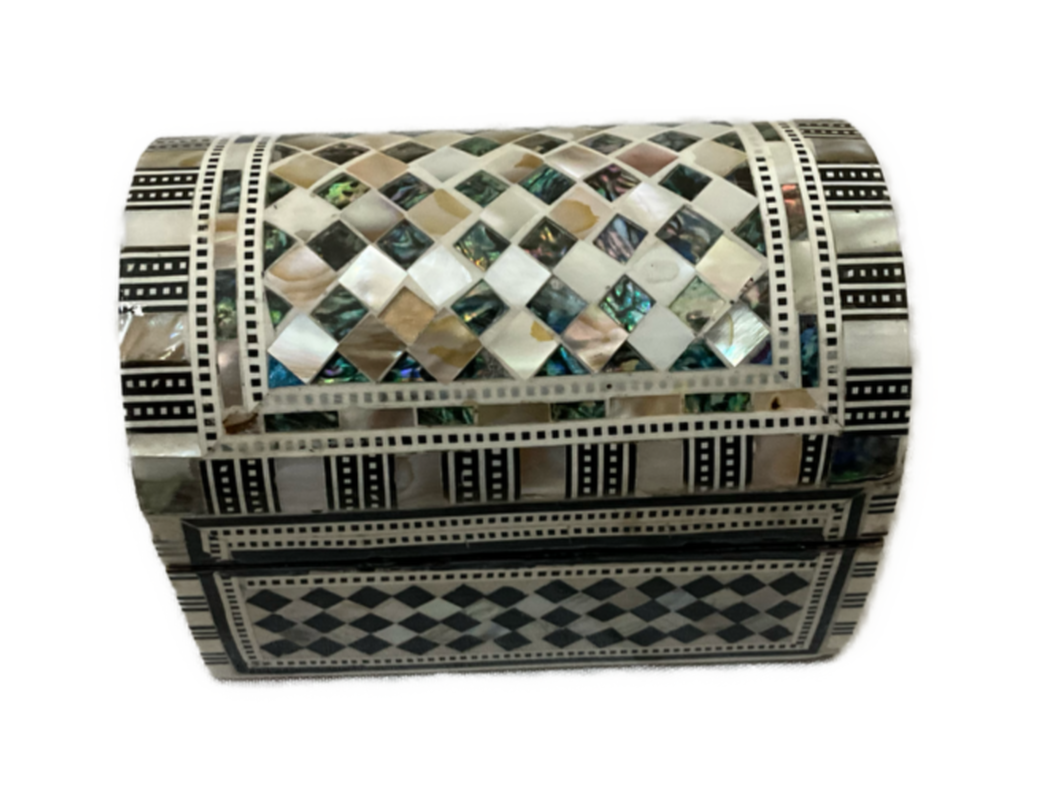 Handmade Wooden Jewelry Box Wood Trinket Storage Wood Box Mother of Pearl Inlay