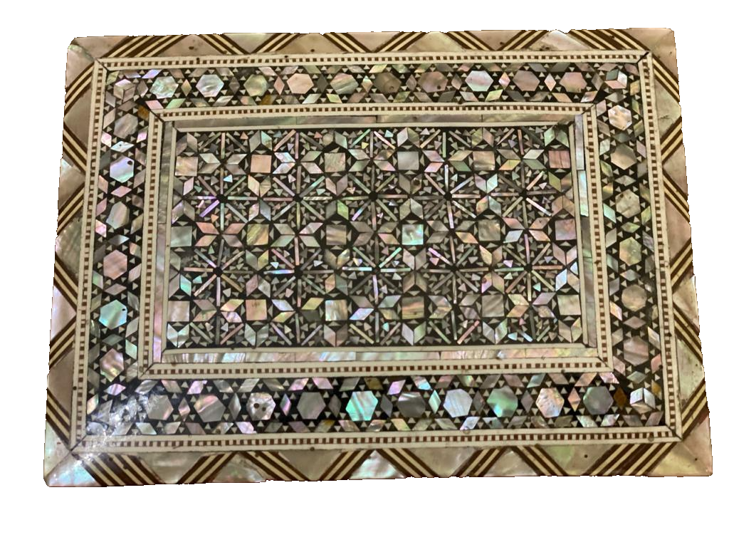 Handmade Wooden Jewelry Box Wood Trinket Storage Wood Box Mother of Pearl Inlay