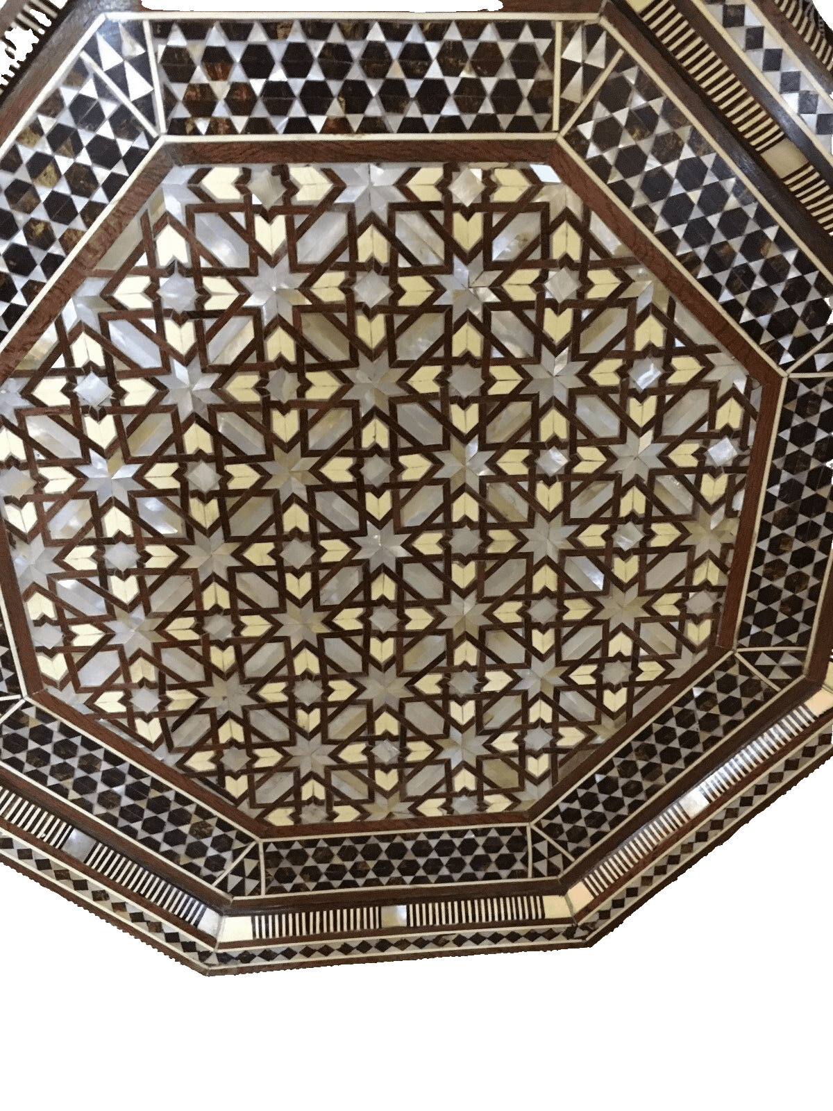 Handmade Wooden End Table Carving Wood Table Home Decor Mother of Pearl Inlay - Laila Hand Made Gifts