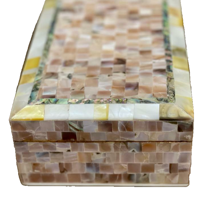 Handmade Wooden Jewelry Box Wood Trinket Storage Wood Box Mother of Pearl Inlay