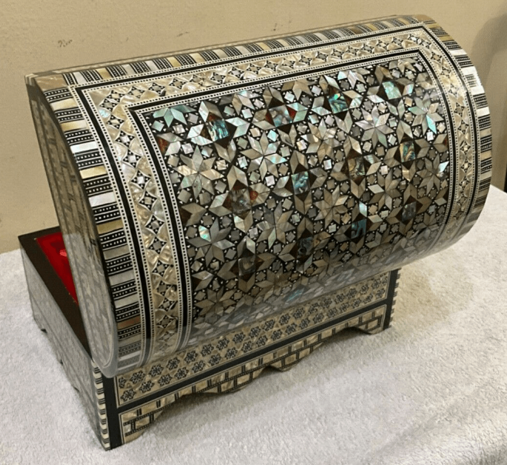 Handmade Wooden Jewelry Box Wood Trinket Storage Wood Box Mother of Pearl Inlay - Laila Hand Made Gifts