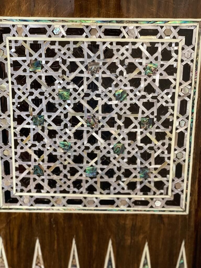 Handmade, Wooden Backgammon Board, Wood Chess Board, Mother of Pearl Inlay (20") - Laila Hand Made Gifts