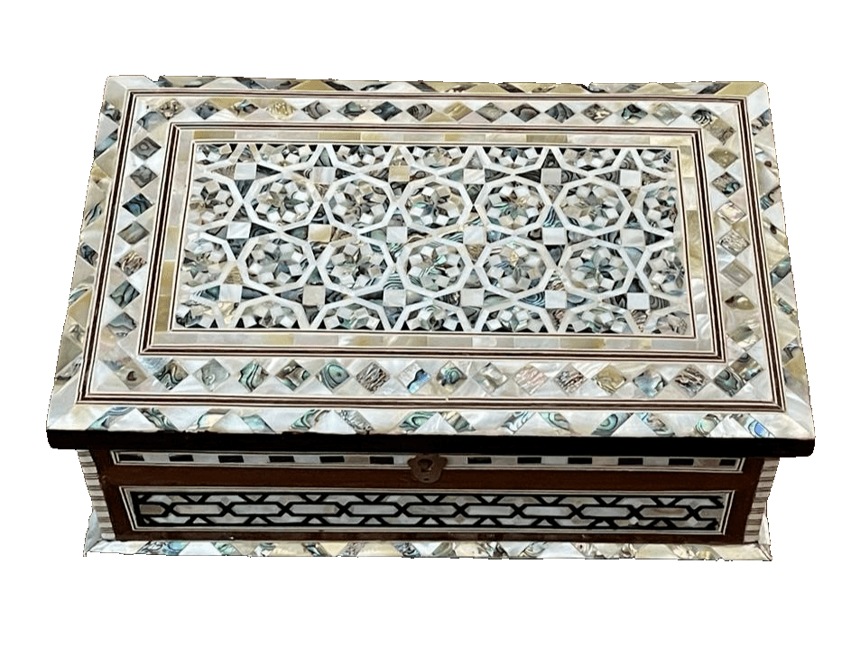 Handmade Wooden Jewelry Box Wood Trinket Storage Wood Box Mother of Pearl Inlay - Laila Hand Made Gifts